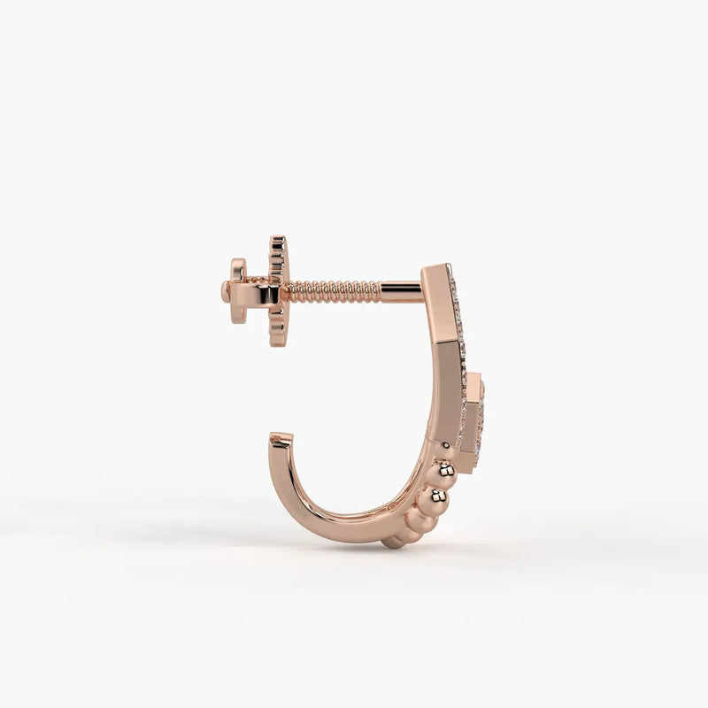 Elariq BeadArc Round Diamond Earrings