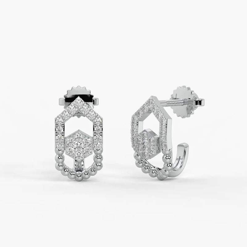 Elariq BeadArc Round Diamond Earrings