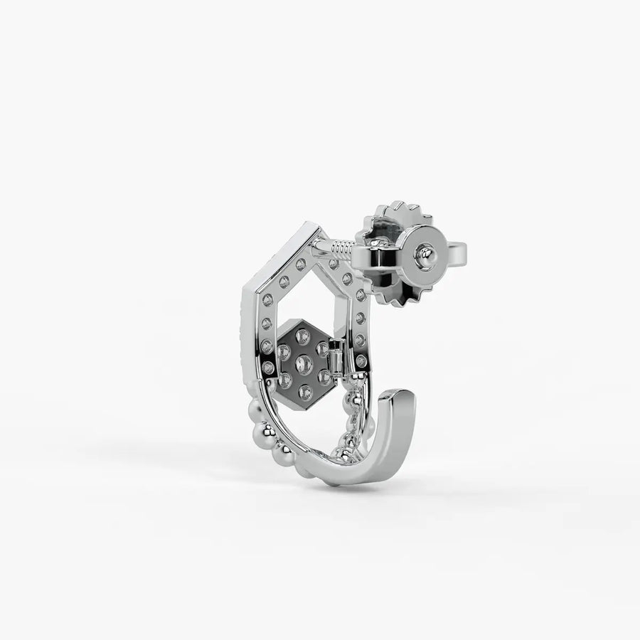 Elariq BeadArc Round Diamond Earrings