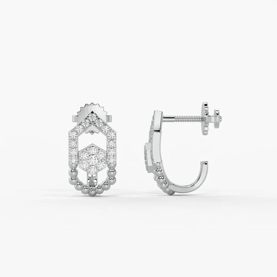 Elariq BeadArc Round Diamond Earrings