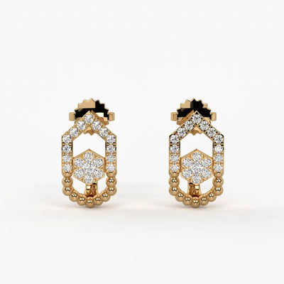 Elariq BeadArc Round Diamond Earrings
