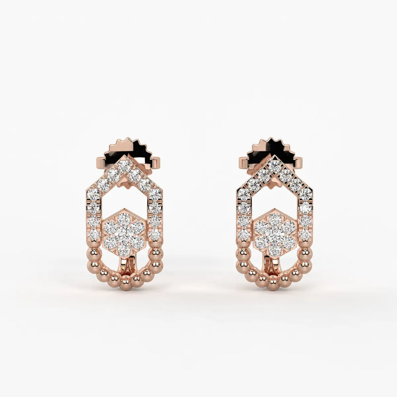 Elariq BeadArc Round Diamond Earrings
