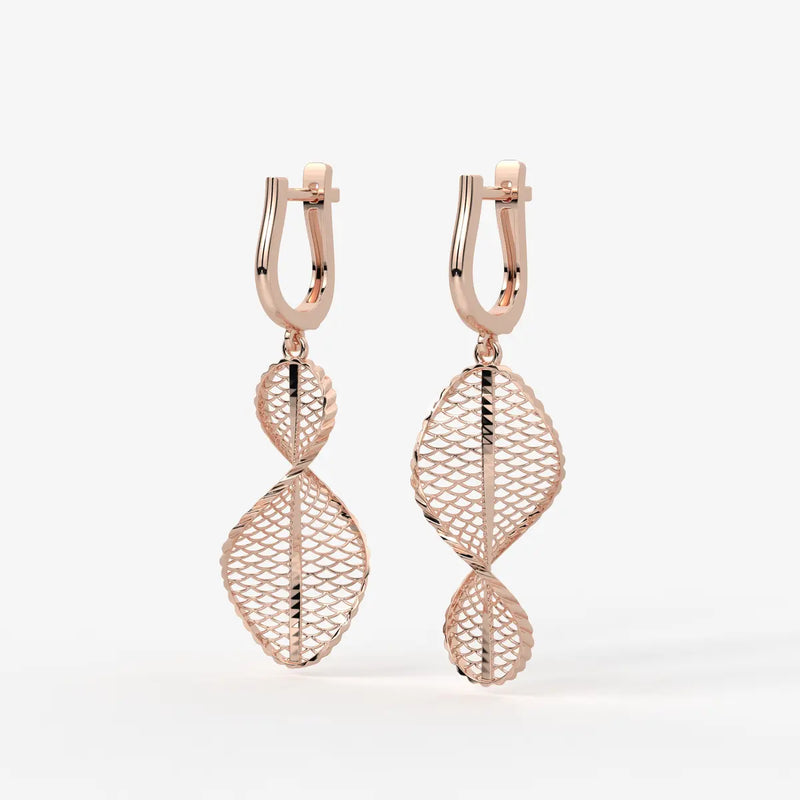 Twisted Leaf Drop Earrings