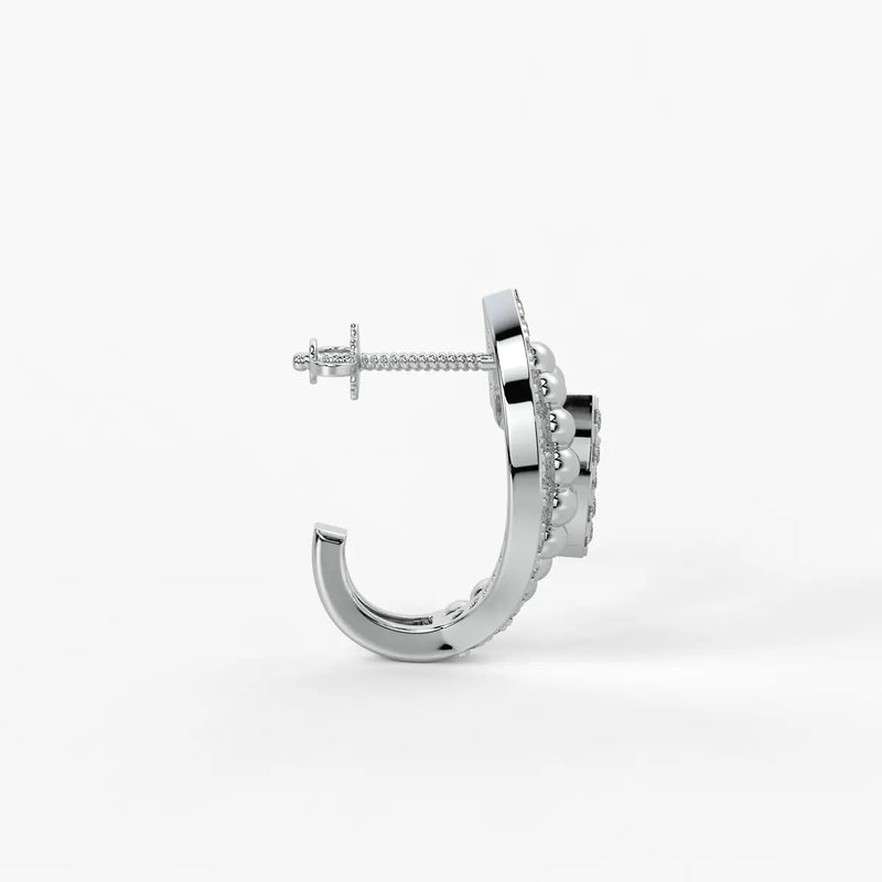 Maravelle BeadBloom Round Diamond Earrings