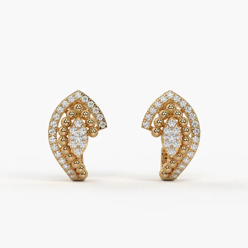 Maravelle BeadBloom Round Diamond Earrings