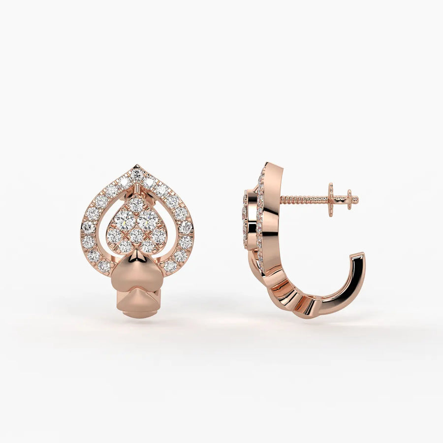 Pearlisse HaloDrop Round Diamond Earrings