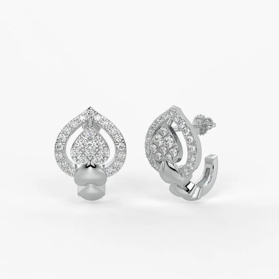 Pearlisse HaloDrop Round Diamond Earrings