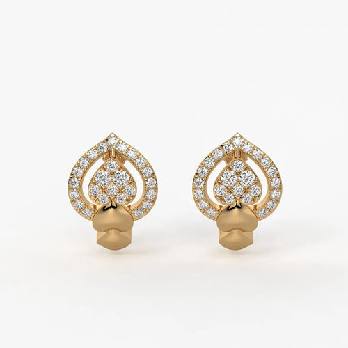 Pearlisse HaloDrop Round Diamond Earrings