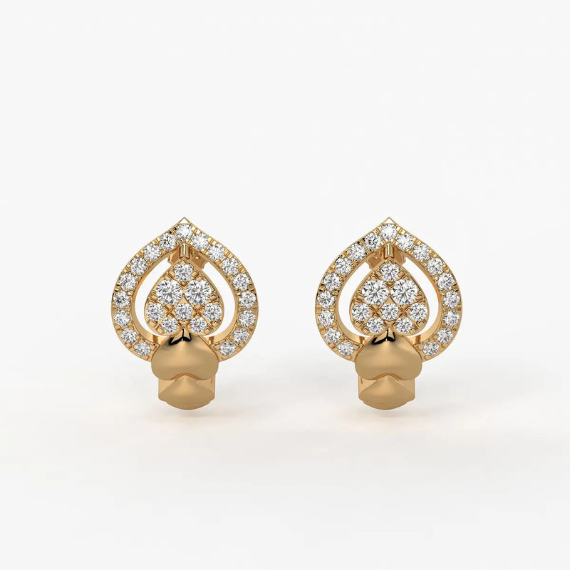 Pearlisse HaloDrop Round Diamond Earrings