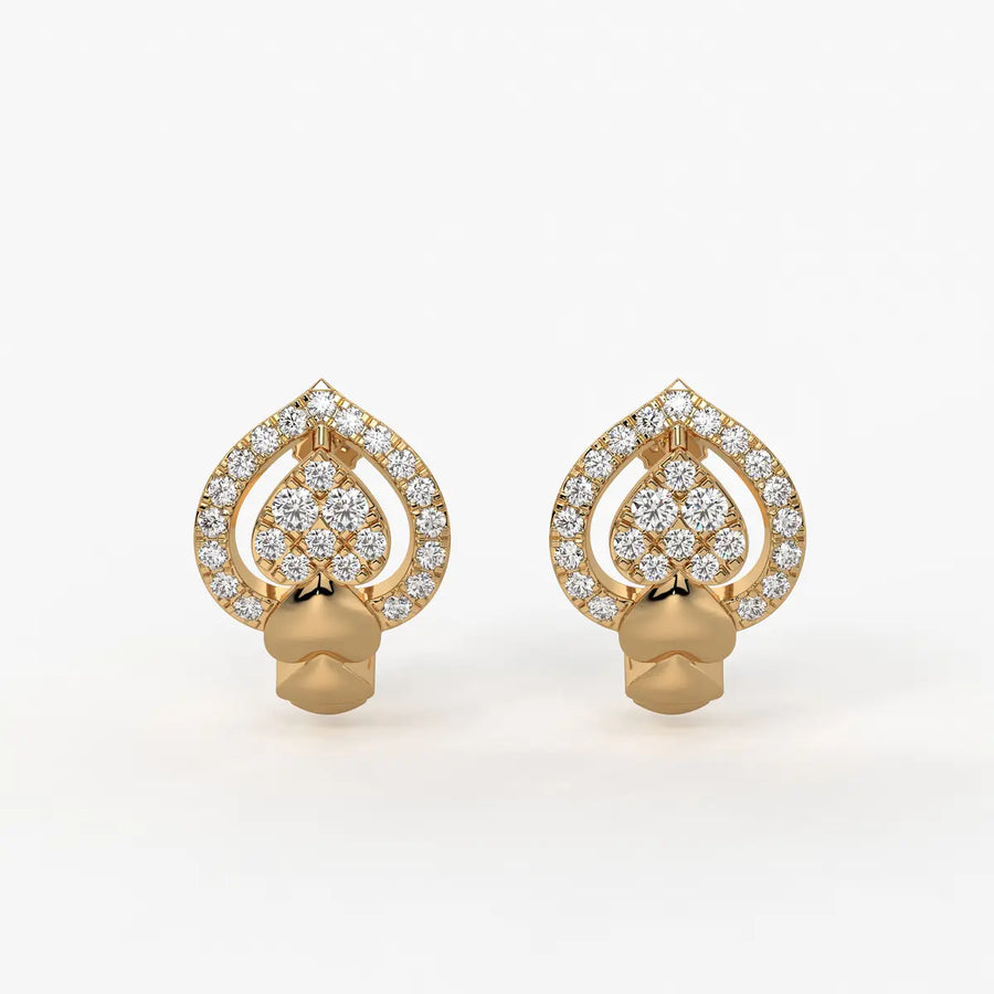 Pearlisse HaloDrop Round Diamond Earrings