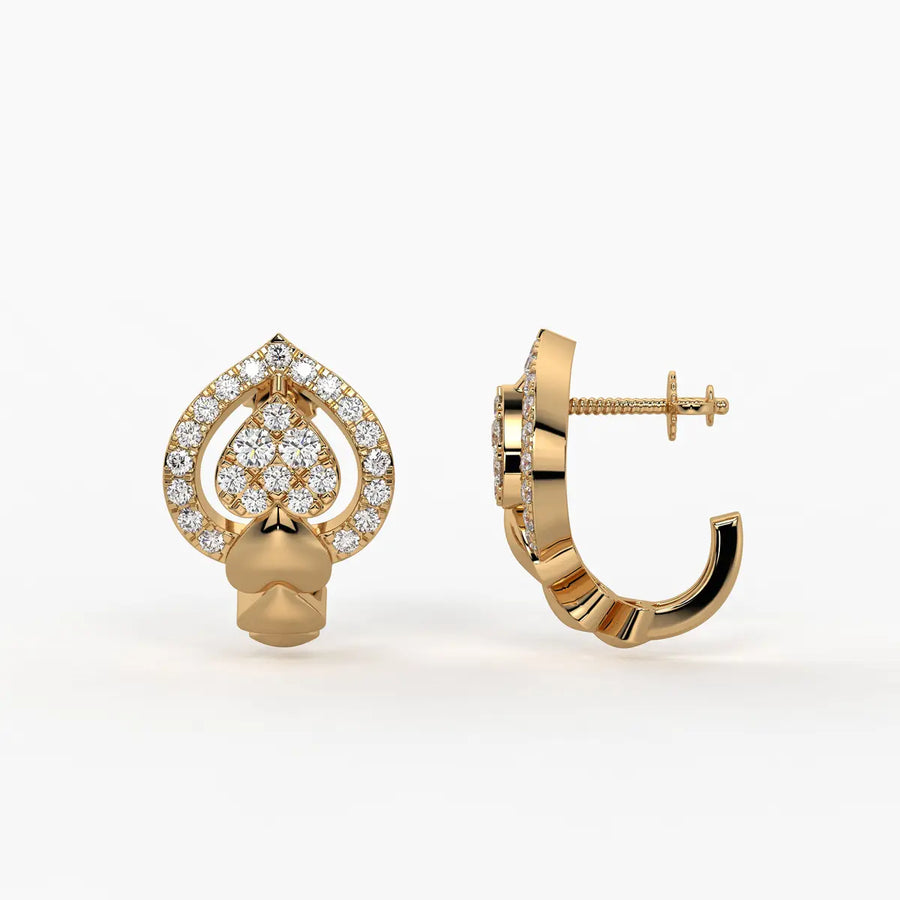 Pearlisse HaloDrop Round Diamond Earrings