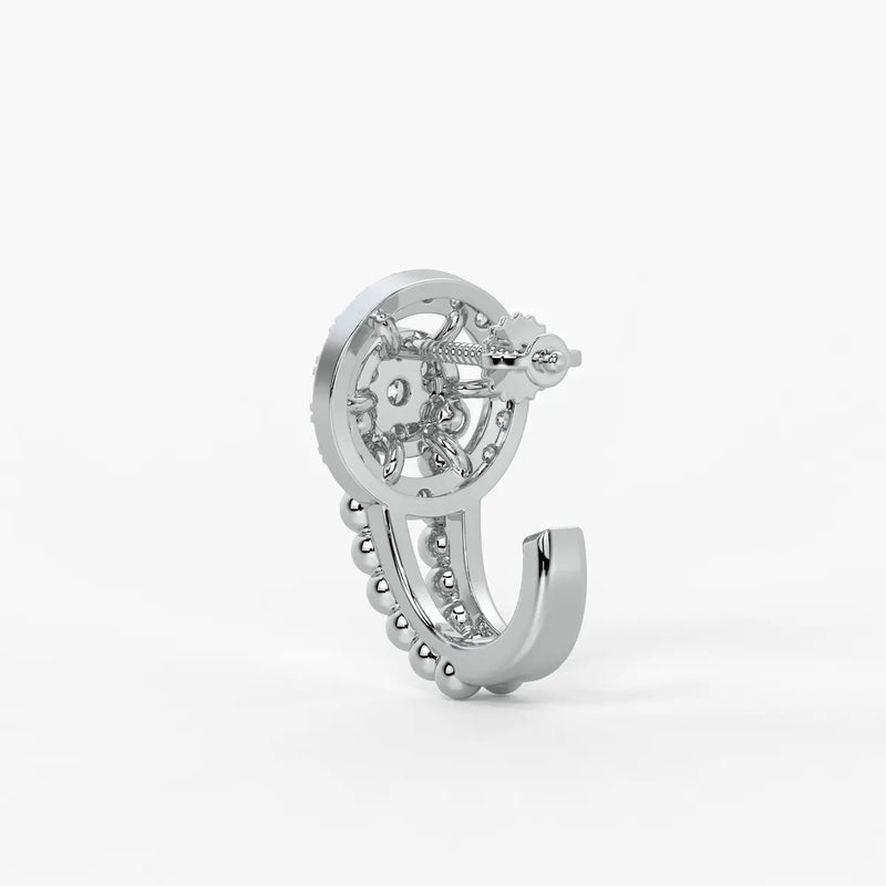 Orniva BeadHalo Round Diamond Earrings