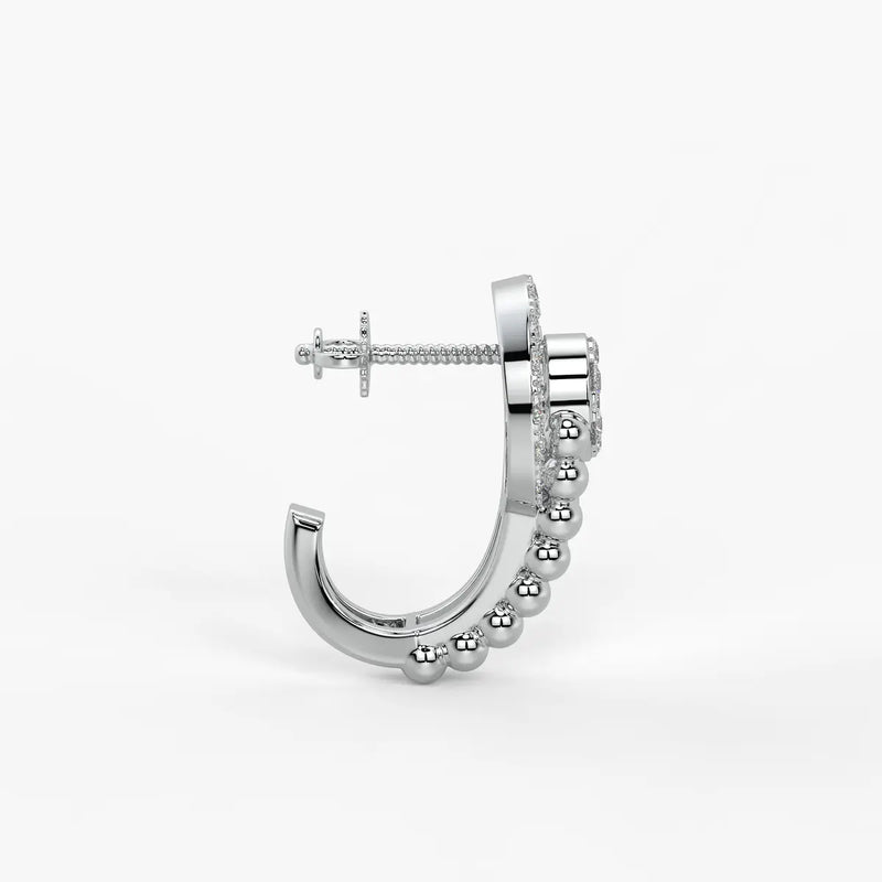 Orniva BeadHalo Round Diamond Earrings