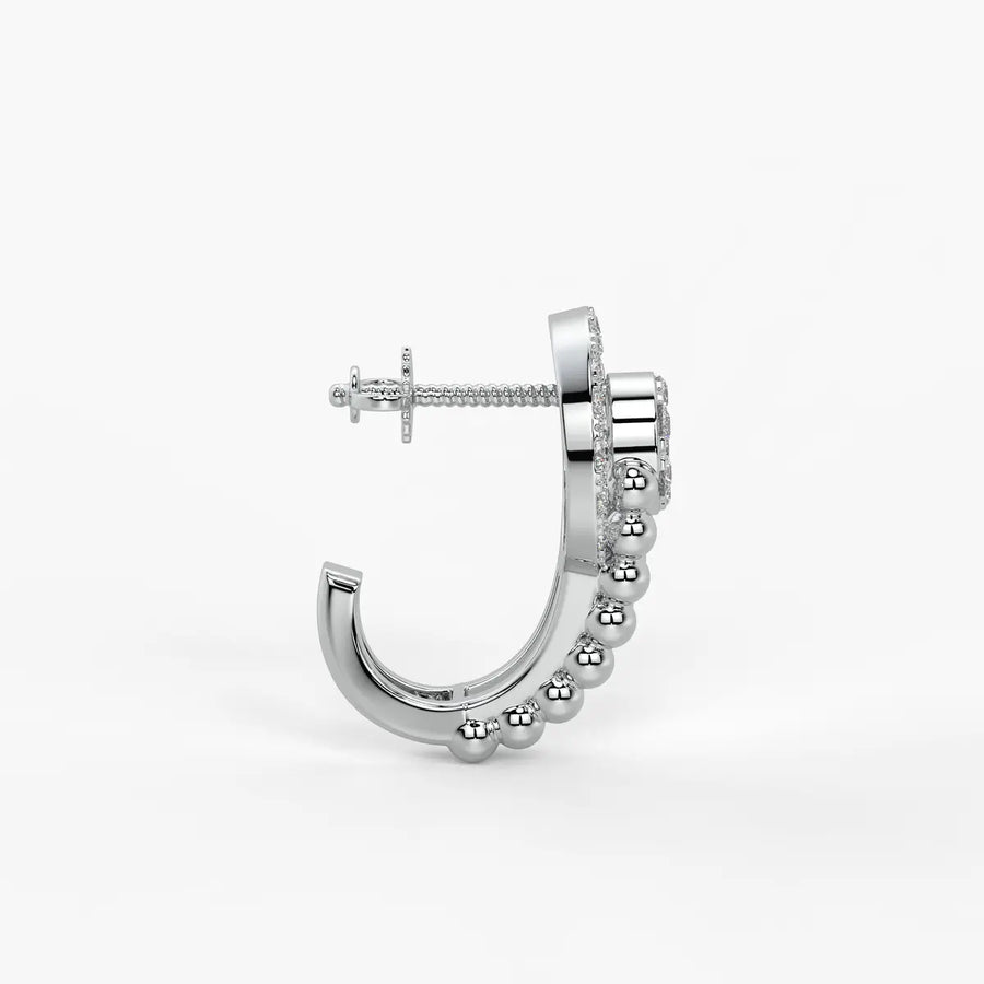 Orniva BeadHalo Round Diamond Earrings