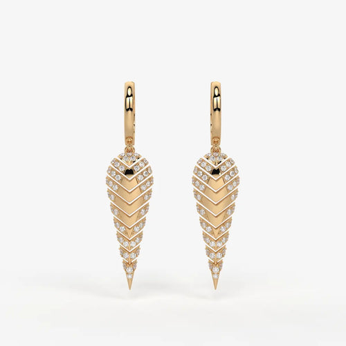Zyraen Diamond Arrow Plume Hoop Earrings