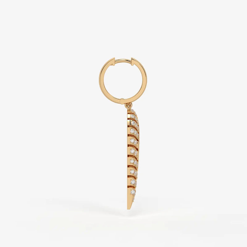 Zyraen Diamond Arrow Plume Hoop Earrings