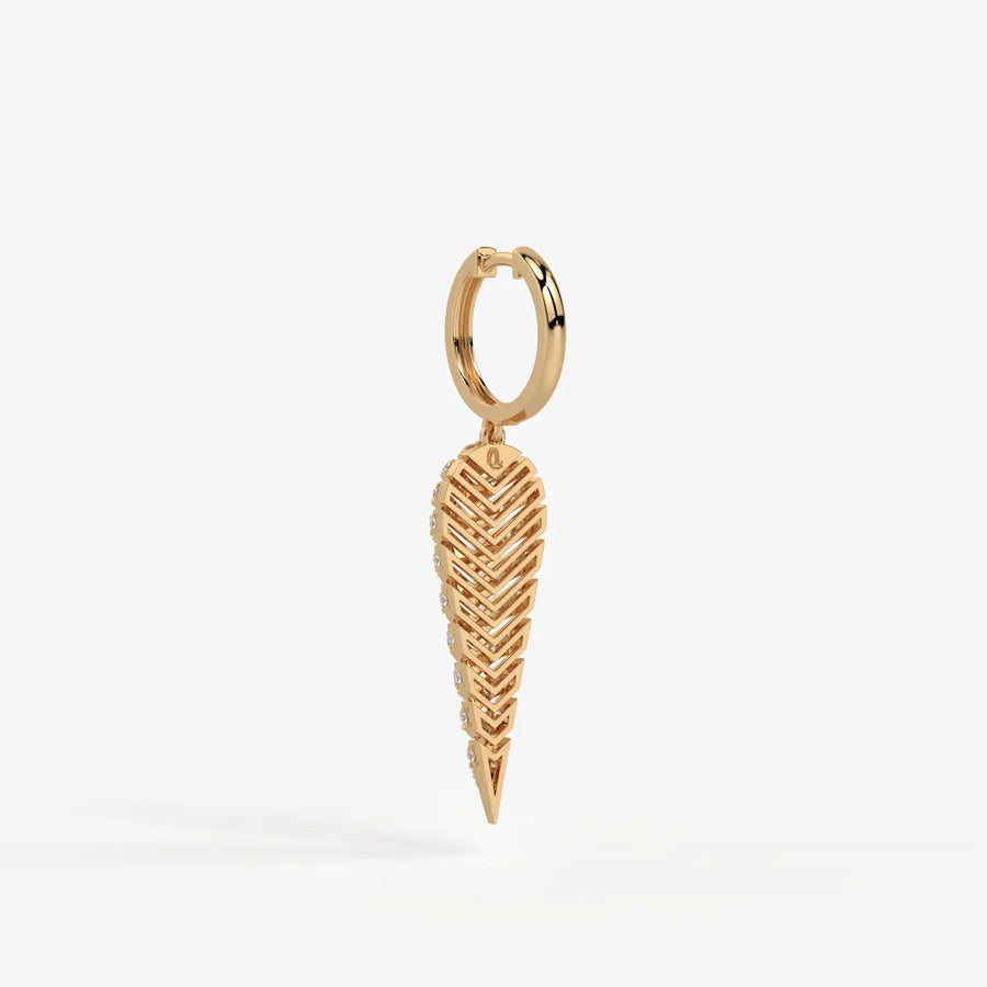 Zyraen Diamond Arrow Plume Hoop Earrings