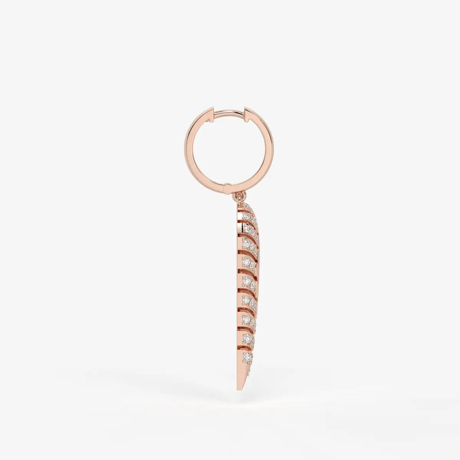 Zyraen Diamond Arrow Plume Hoop Earrings