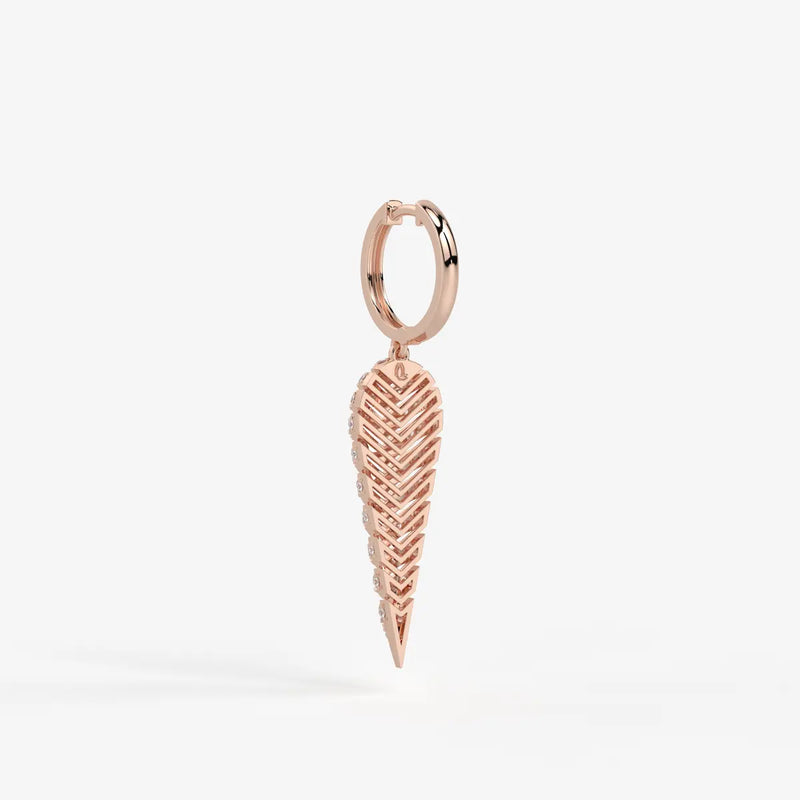 Zyraen Diamond Arrow Plume Hoop Earrings