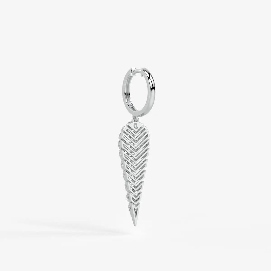 Zyraen Diamond Arrow Plume Hoop Earrings