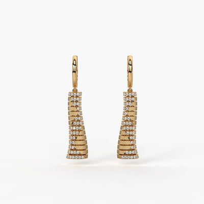 Aarini Shimmer Ladder Hoop Earrings