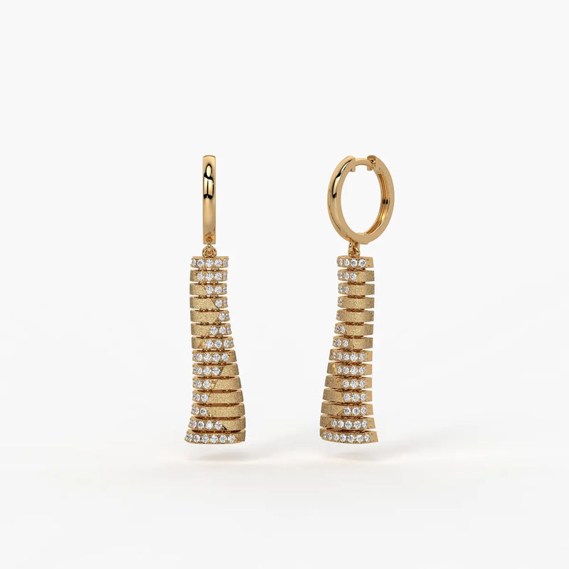 Aarini Shimmer Ladder Hoop Earrings