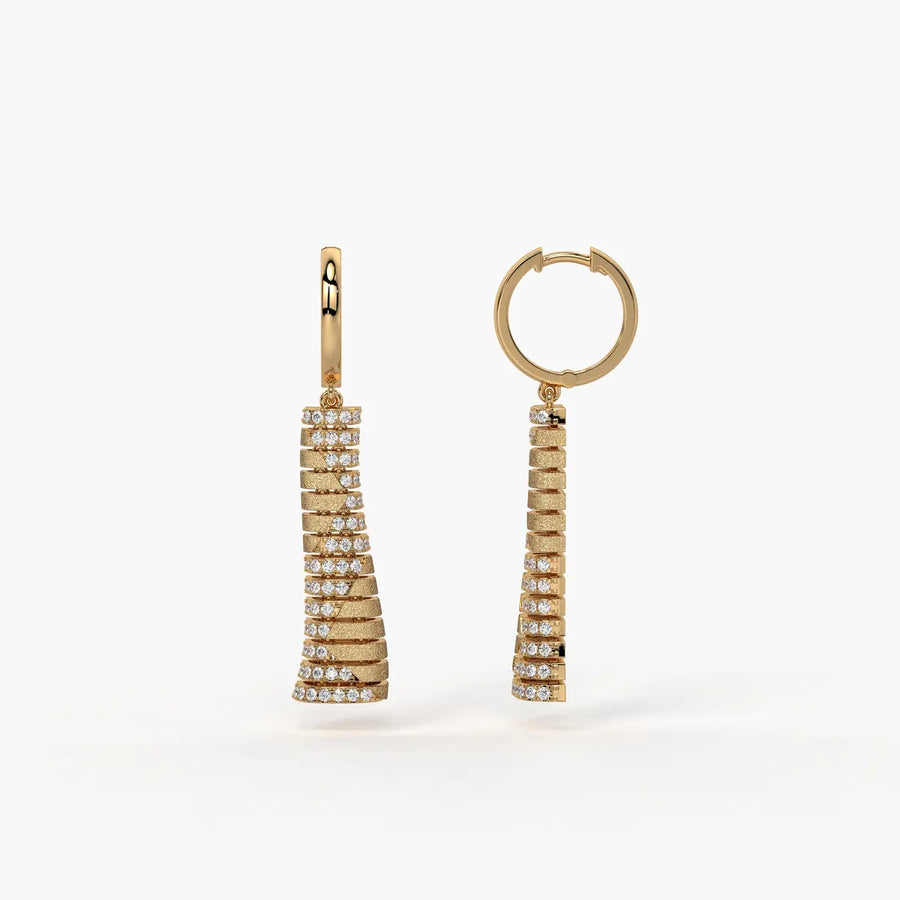 Aarini Shimmer Ladder Hoop Earrings