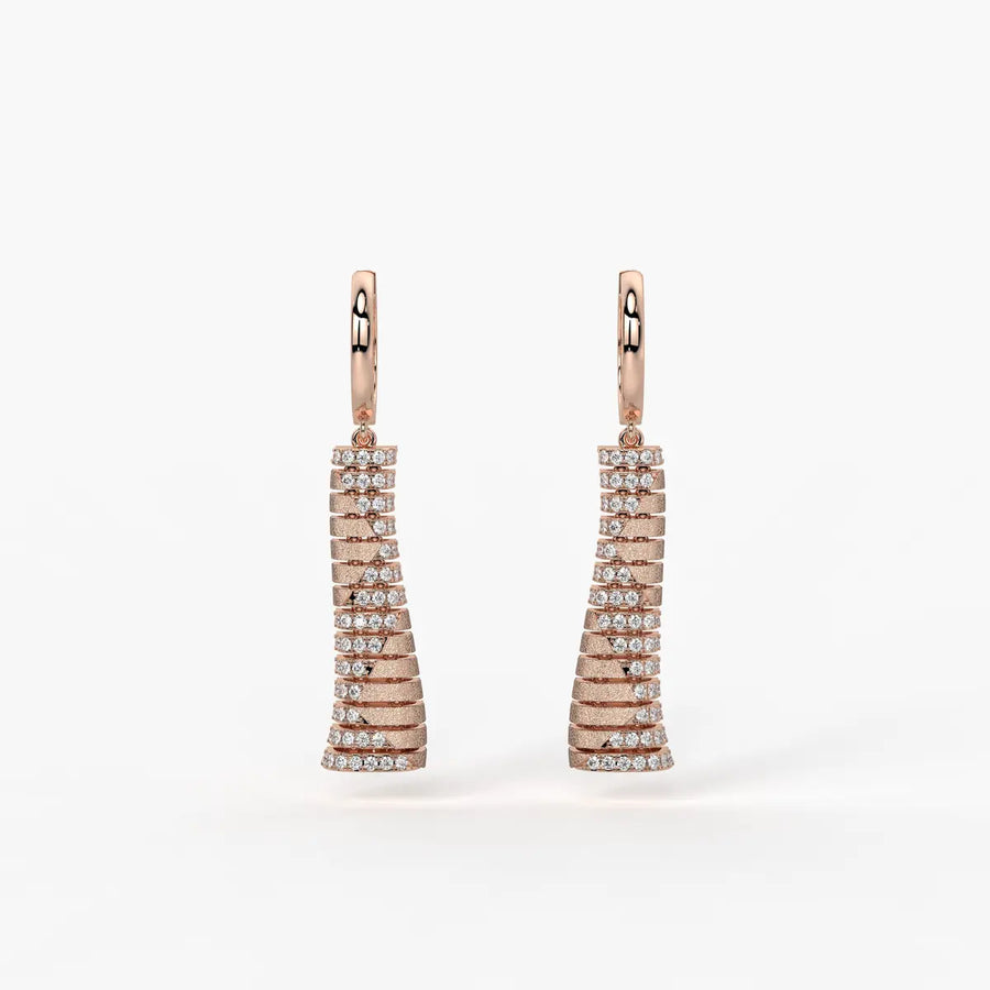 Aarini Shimmer Ladder Hoop Earrings