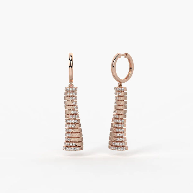 Aarini Shimmer Ladder Hoop Earrings