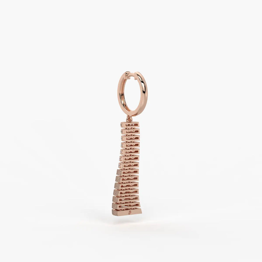 Aarini Shimmer Ladder Hoop Earrings