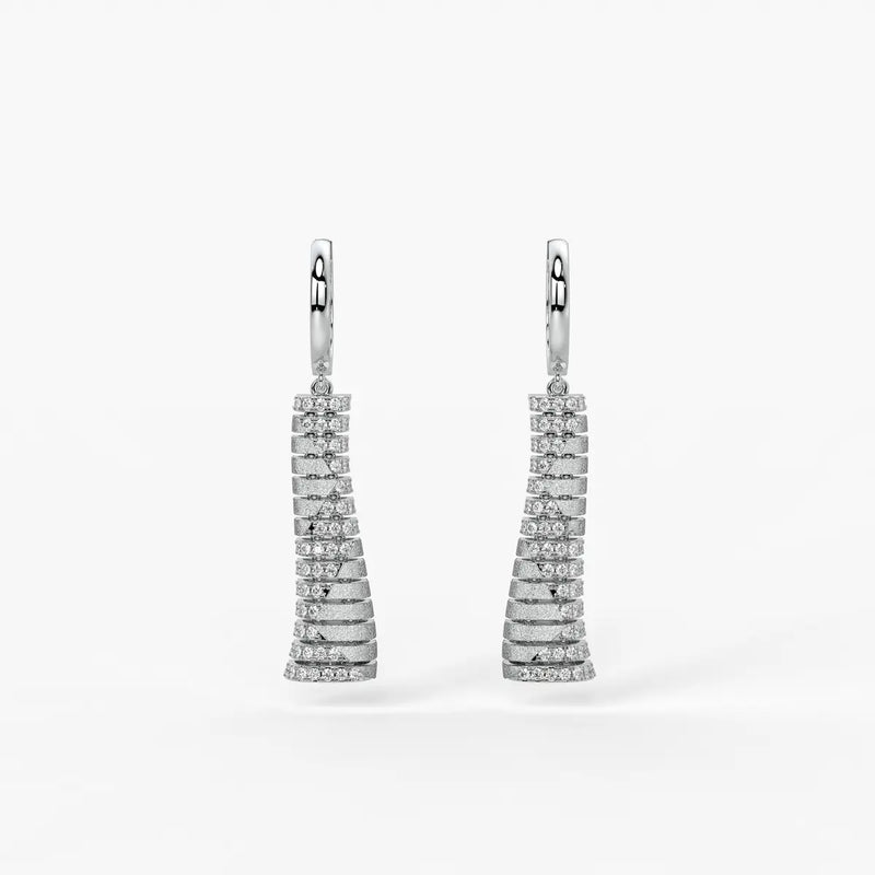 Aarini Shimmer Ladder Hoop Earrings