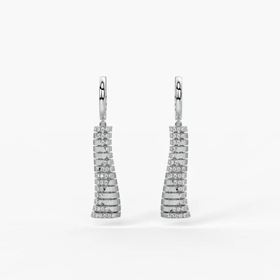Aarini Shimmer Ladder Hoop Earrings