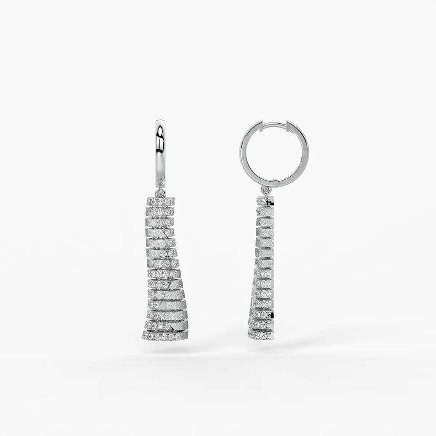 Aarini Shimmer Ladder Hoop Earrings