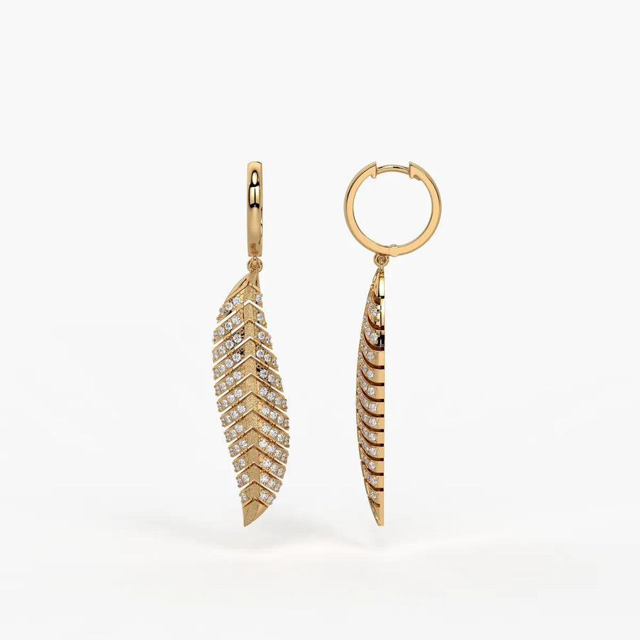 Zivara Feather Hoop Earrings