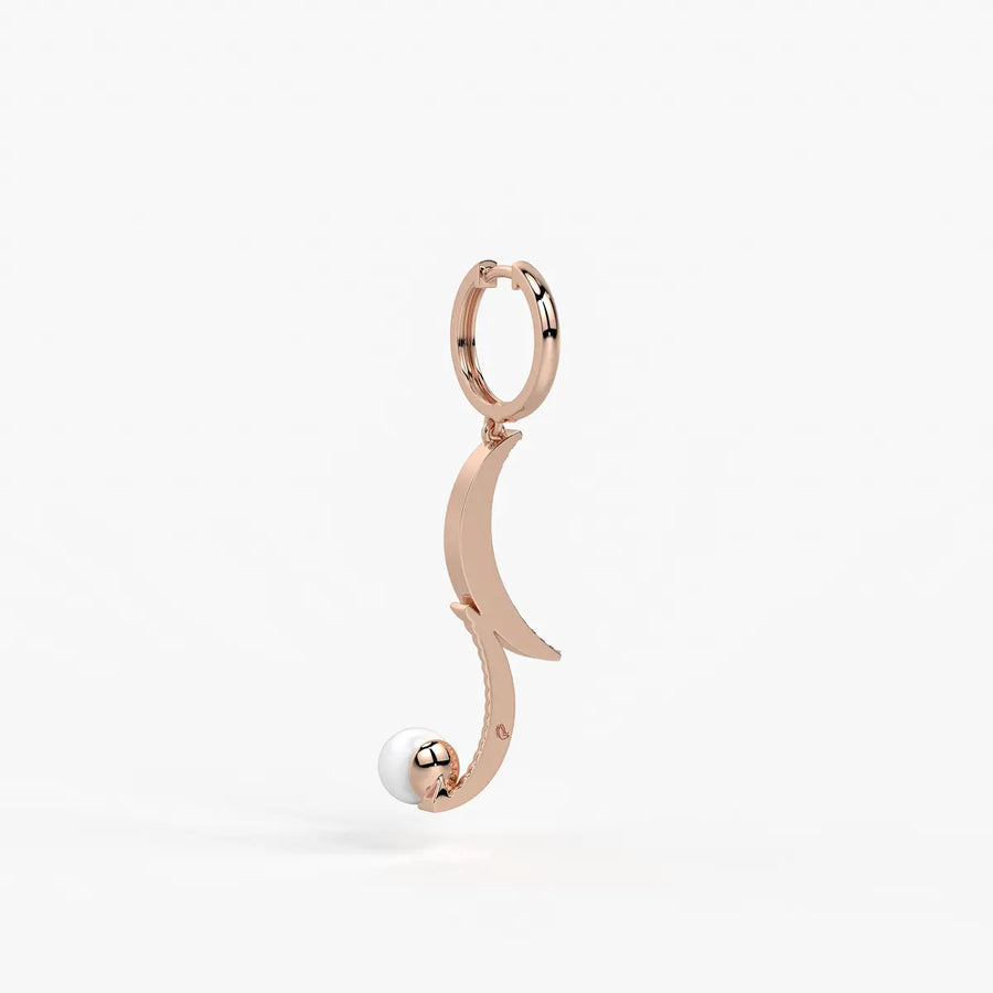 Luna Pearl Crescent Drop Earrings