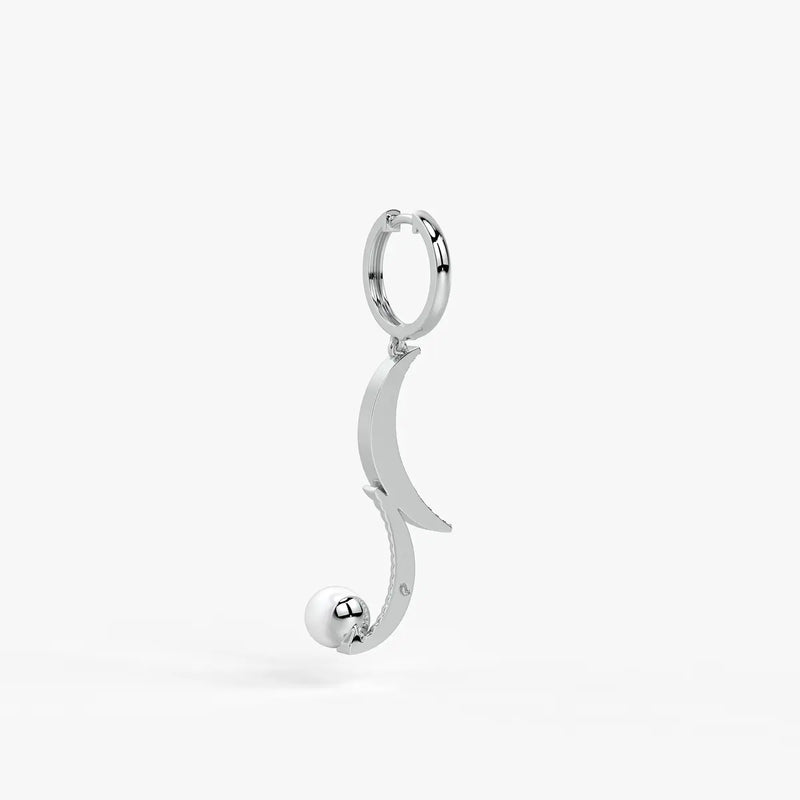 Luna Pearl Crescent Drop Earrings