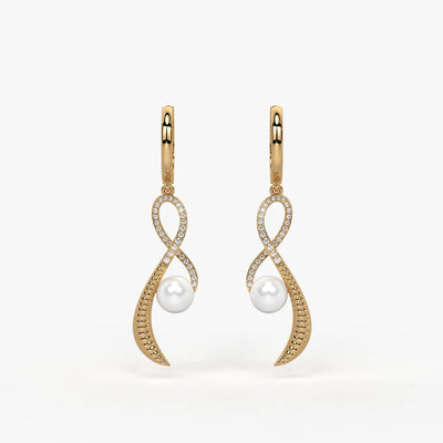 Seravine Pearl Infinity Drop Earrings