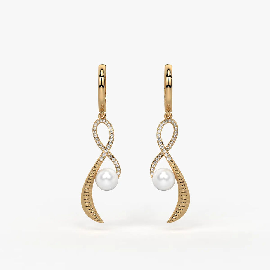 Seravine Pearl Infinity Drop Earrings