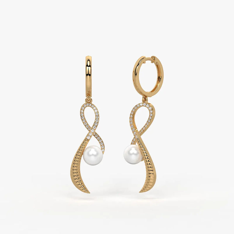 Seravine Pearl Infinity Drop Earrings