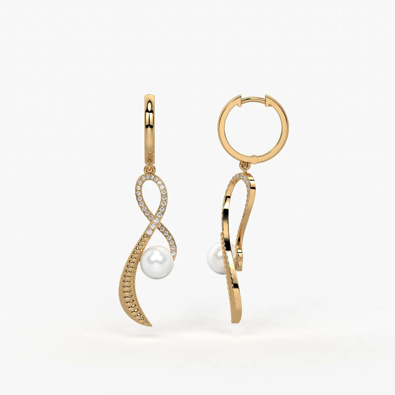 Seravine Pearl Infinity Drop Earrings