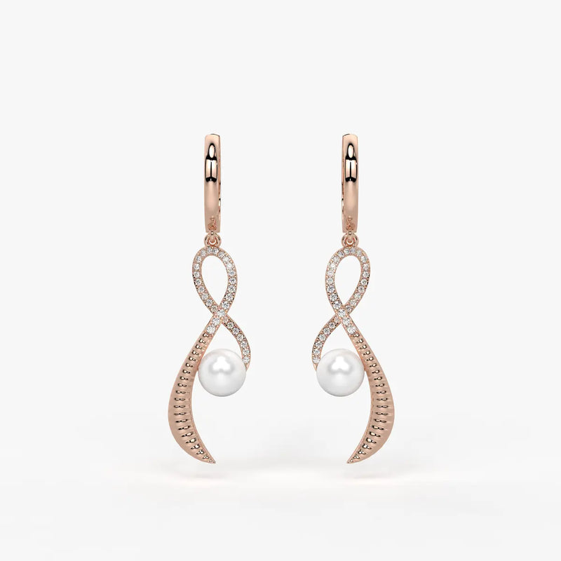 Seravine Pearl Infinity Drop Earrings