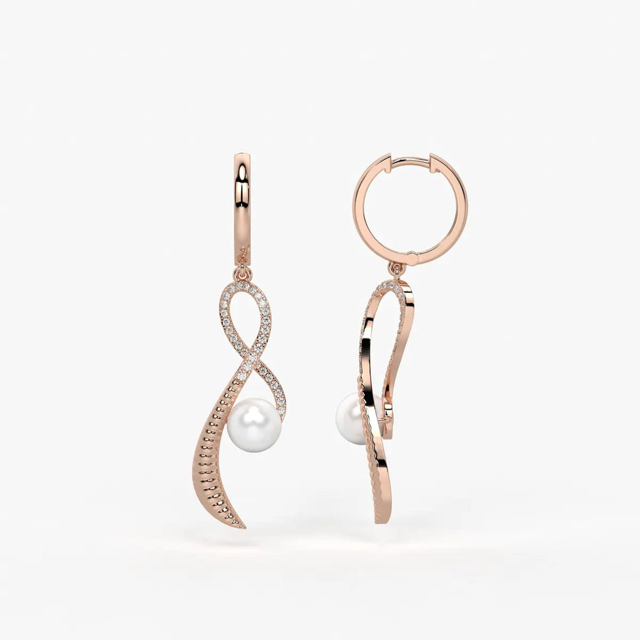 Seravine Pearl Infinity Drop Earrings