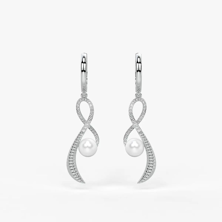 Seravine Pearl Infinity Drop Earrings