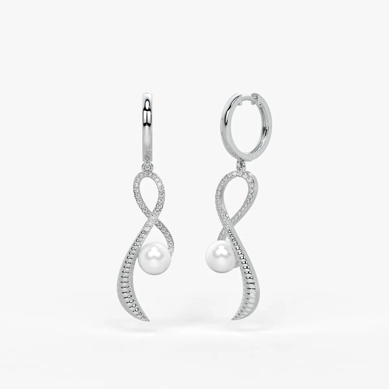 Seravine Pearl Infinity Drop Earrings
