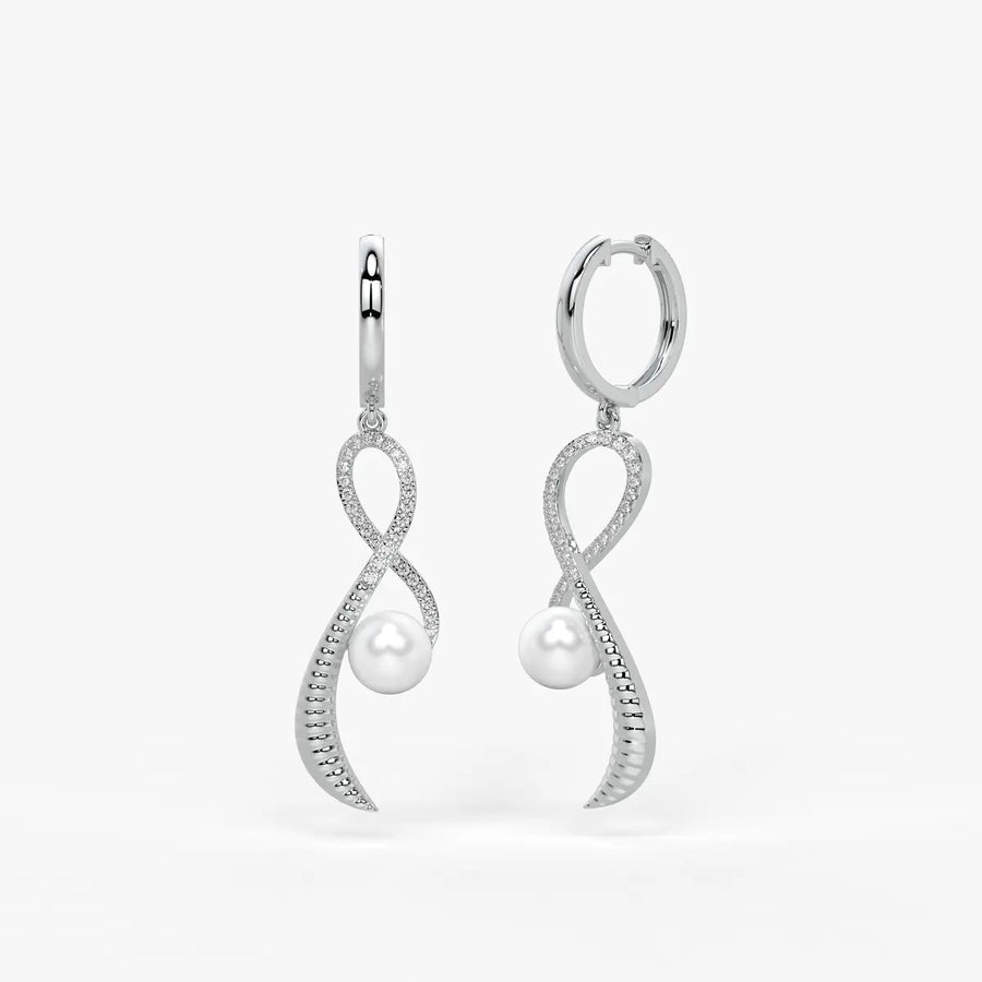 Seravine Pearl Infinity Drop Earrings