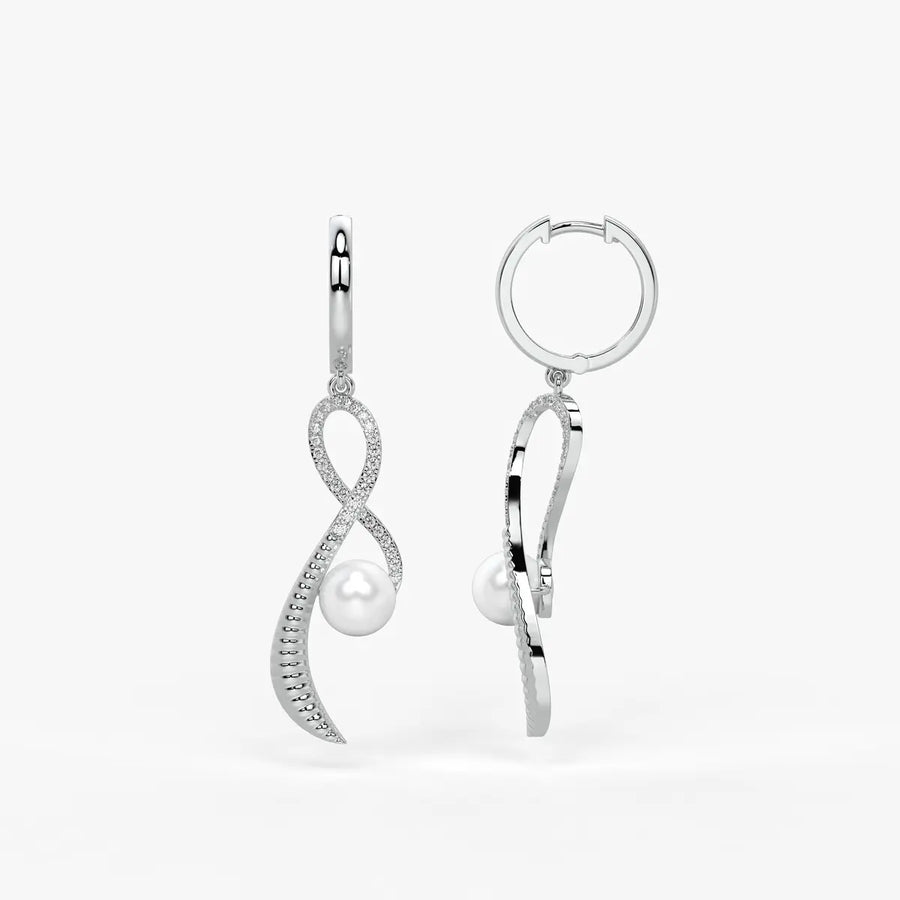 Seravine Pearl Infinity Drop Earrings