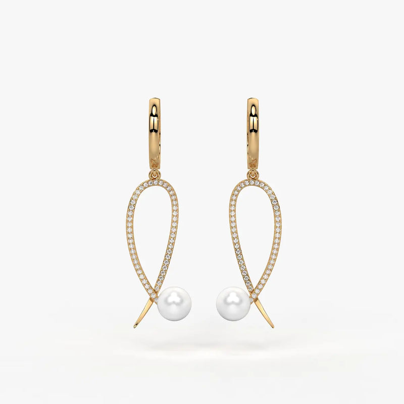 Pearlora Spark Loop Drop Earrings