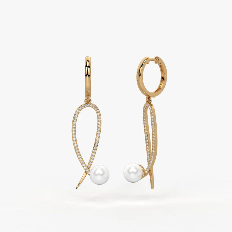 Pearlora Spark Loop Drop Earrings