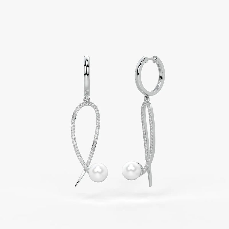 Pearlora Spark Loop Drop Earrings