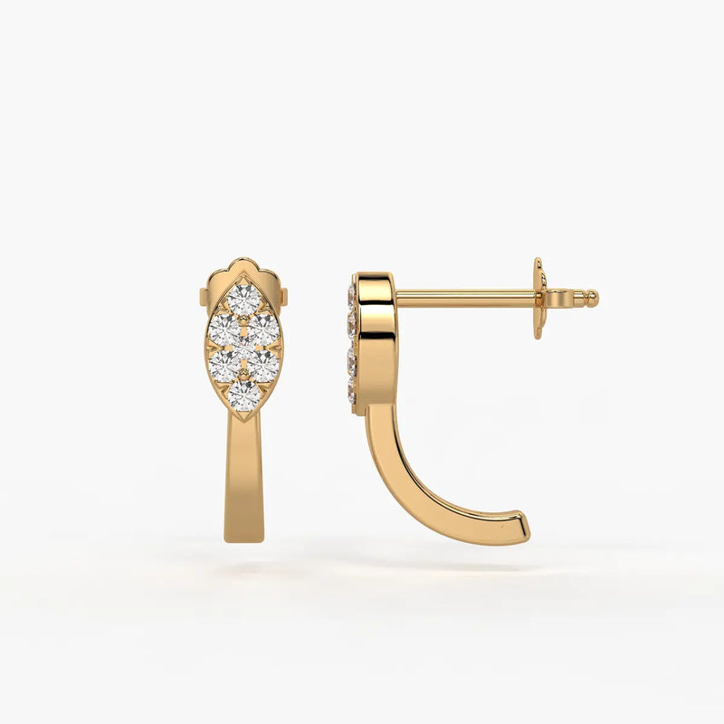 Zephora Spark Arc Diamond Hoop Earrings